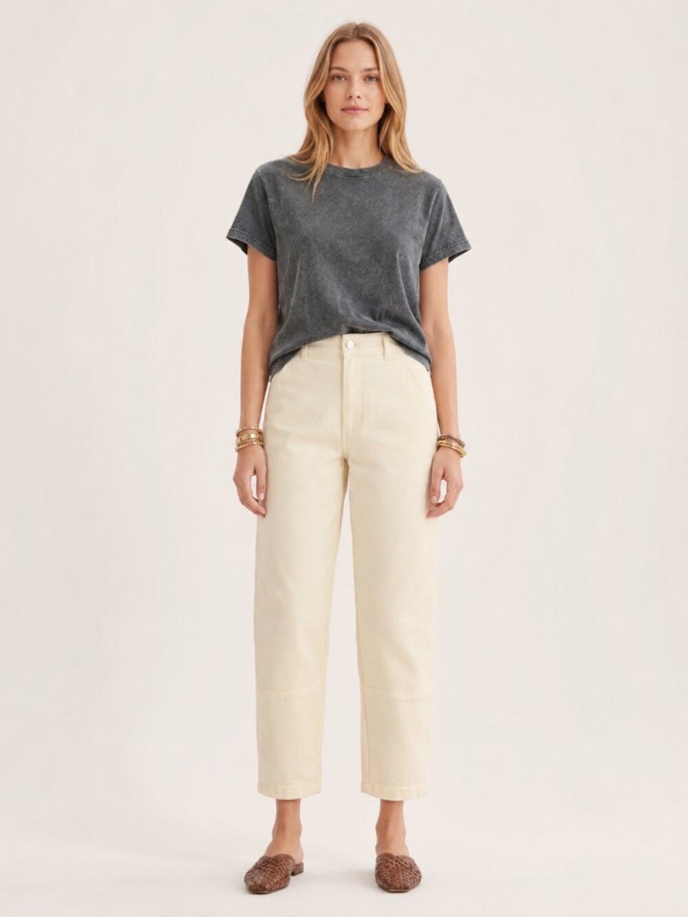 EVERLANE The Utility Barrel Pant in Bone